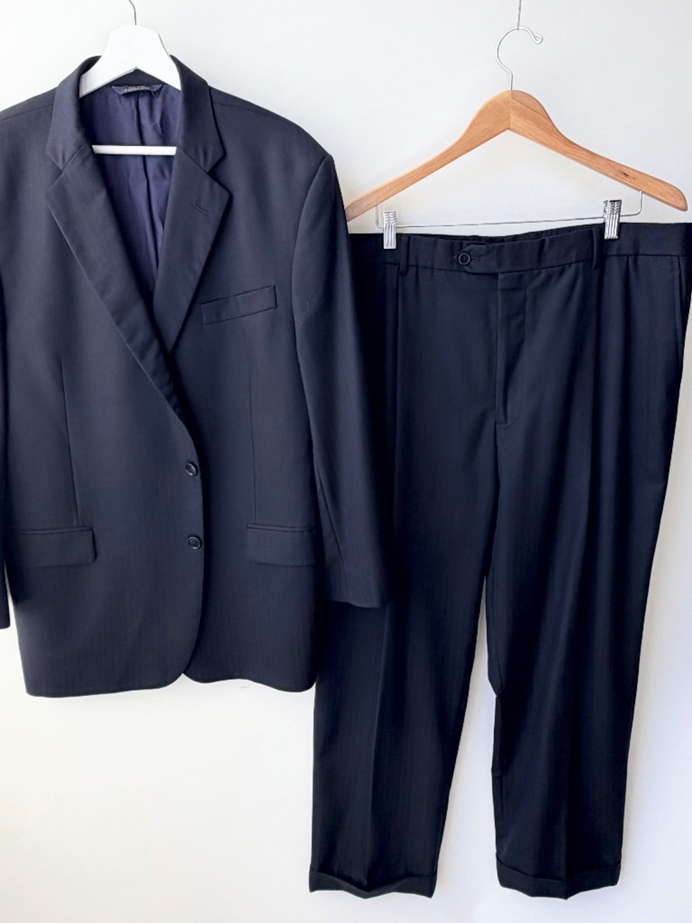 Brooks Brothers 1818 Madison Saxxon Wool Men’s Suit 48/43 Navy Two Piece